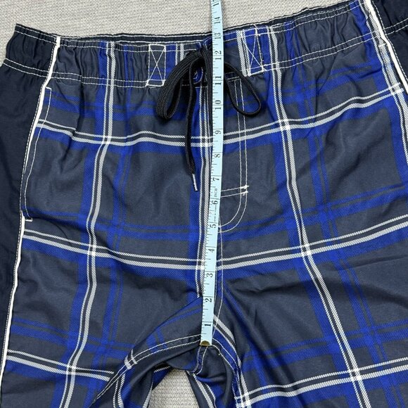 Ocean Pacific Mens Multicolor Plaid Board Shorts Drawstring Waist Lined Size L - Picture 9 of 11